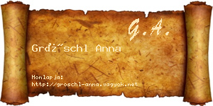 Gröschl Anna névjegykártya